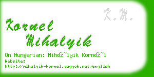 kornel mihalyik business card